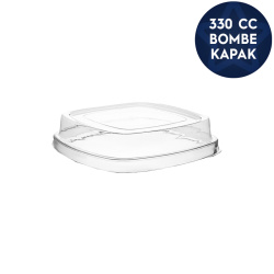 Kristal Plastik Kare Tatlı Kasesi (Kapaklı) 300 cc - 3