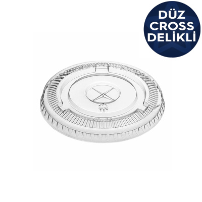 Pet Cross Delikli Düz Kapak 95mm (300-400-550 cc Bardak Uyumlu) - 1