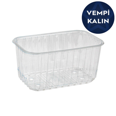 Plastik Kapaksız Meyve (Şale) Kabı 1000 gr - 1