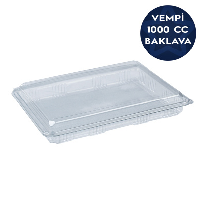 Kalın Plastik Sızdırmaz Baklava Kabı 1000 cc - 1