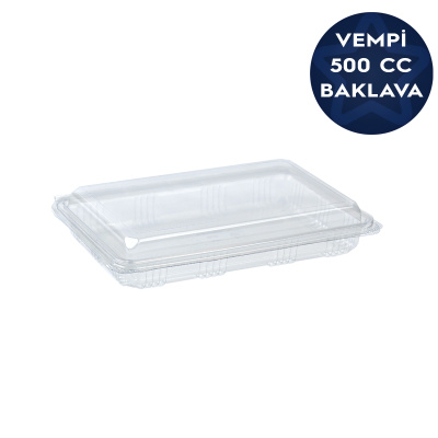 Kalın Plastik Sızdırmaz Baklava Kabı 500 cc - 1