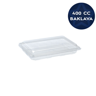 Plastik Sızdırmaz Baklava Kabı Küçük Boy 400 cc - 1